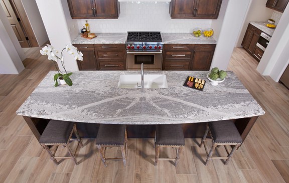 Blizzard Granite Slabs Kitchen Countertop from Arizona Tile 