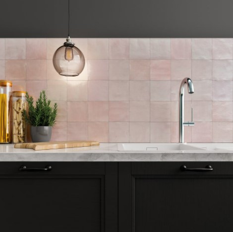 Flash Blush 5 x 5 Ceramic Kitchen Backsplash Tile from Arizona Tile