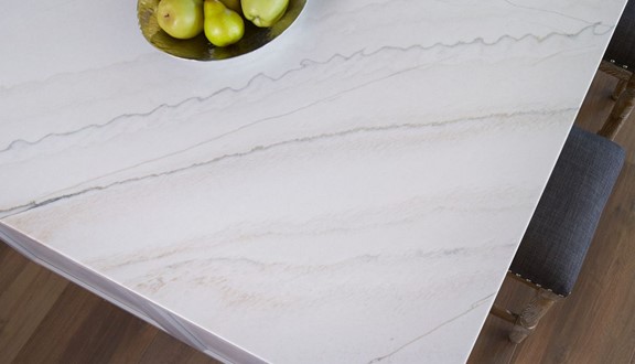 Calacatta Polished Quartzite Kitchen Island Countertop from Arizona Tile 