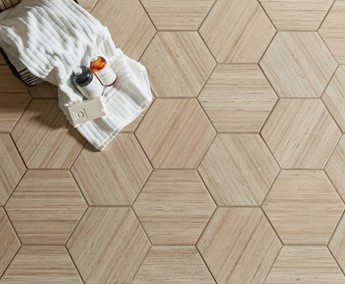 Shibusa Crema Hex 9 x 11 Porcelain Bathroom Floor Tile from Arizona Tile